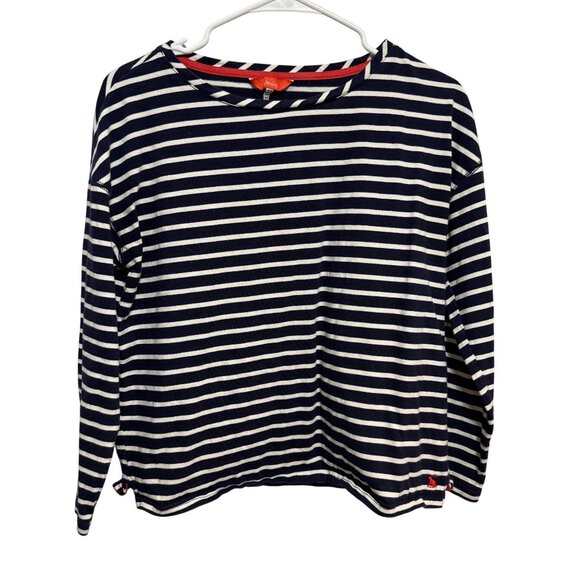 Joules Womens Navy & White Striped Long Sleeve Top Size US 6 UK 10 - Picture 1 of 8